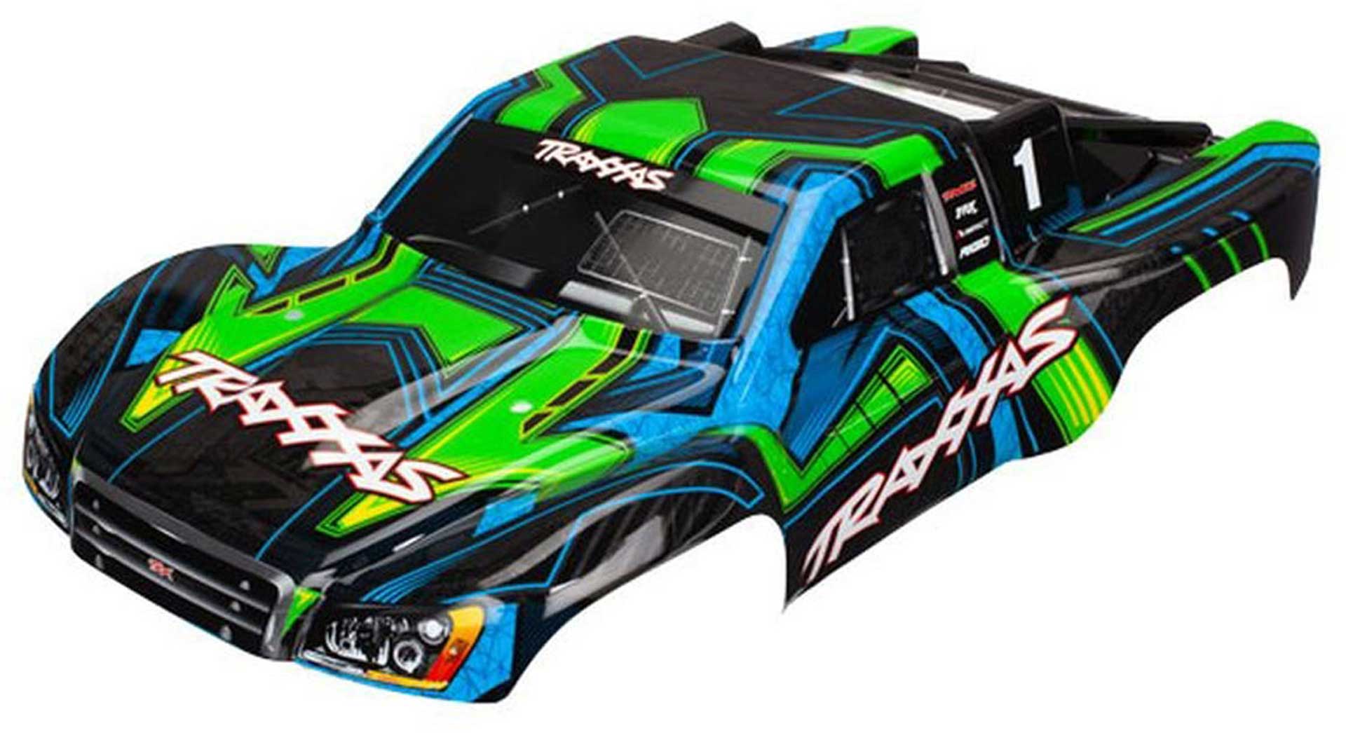 TRAXXAS CHECK SLASH 4X4 GREEN WITH BLUE PAINTED