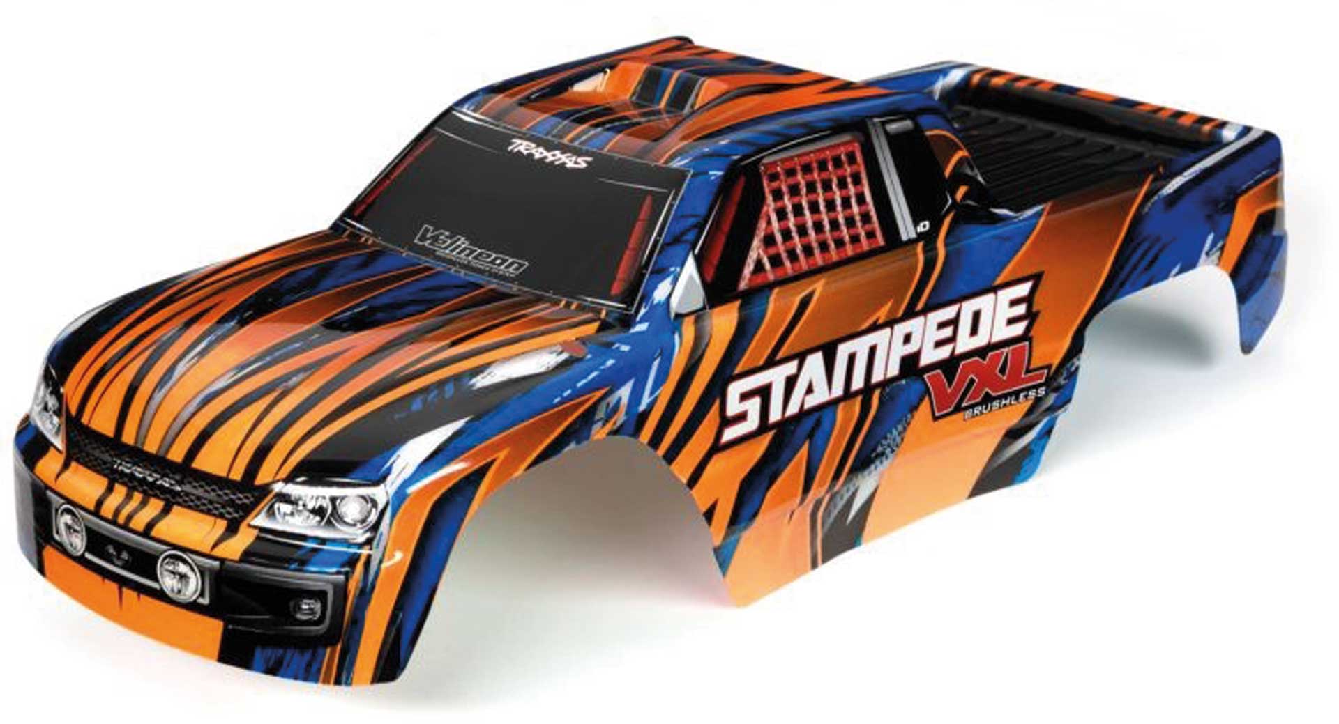 TRAXXAS Karosserie Stampede 2WD / VXL Orange/Blau lackiert