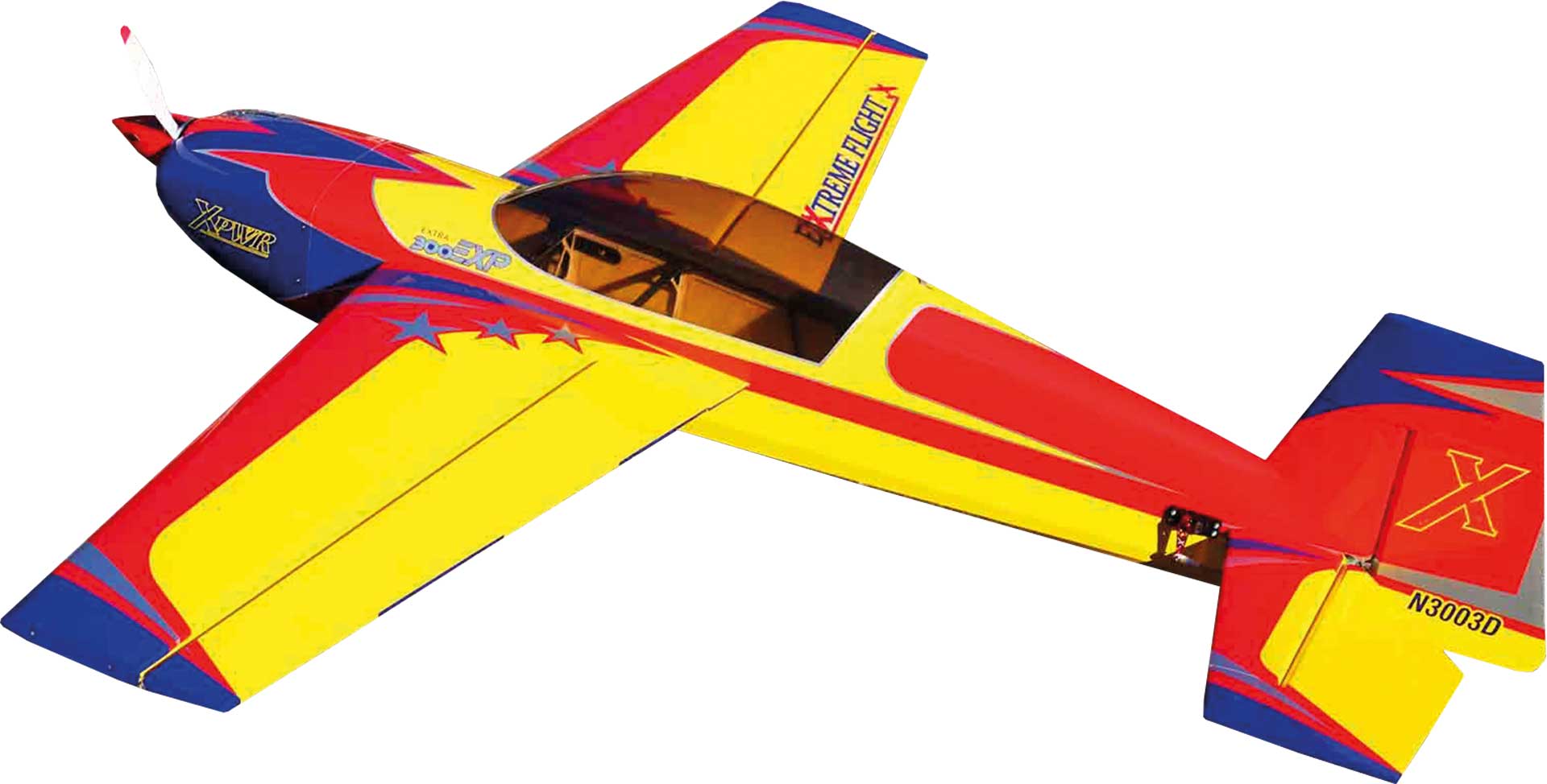 EXTREMEFLIGHT-RC EXTRA 300 60" EXP V2 Plus red/yellow/white ARF with quick release wing latching mechanism