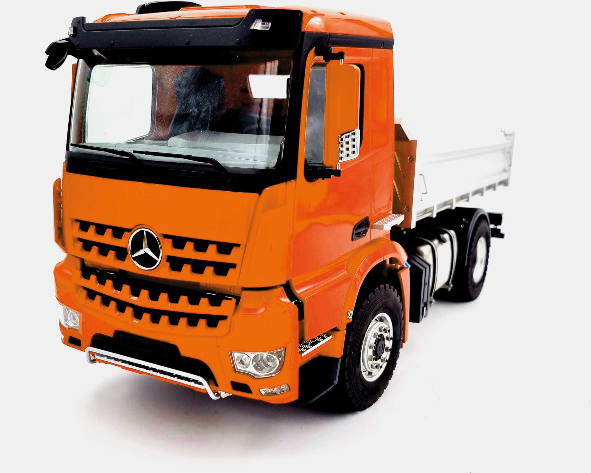 FM-ELECTRICS Mercedes-Benz Arocs 4x4 Hydraulics 1:14 Truck tipper orange