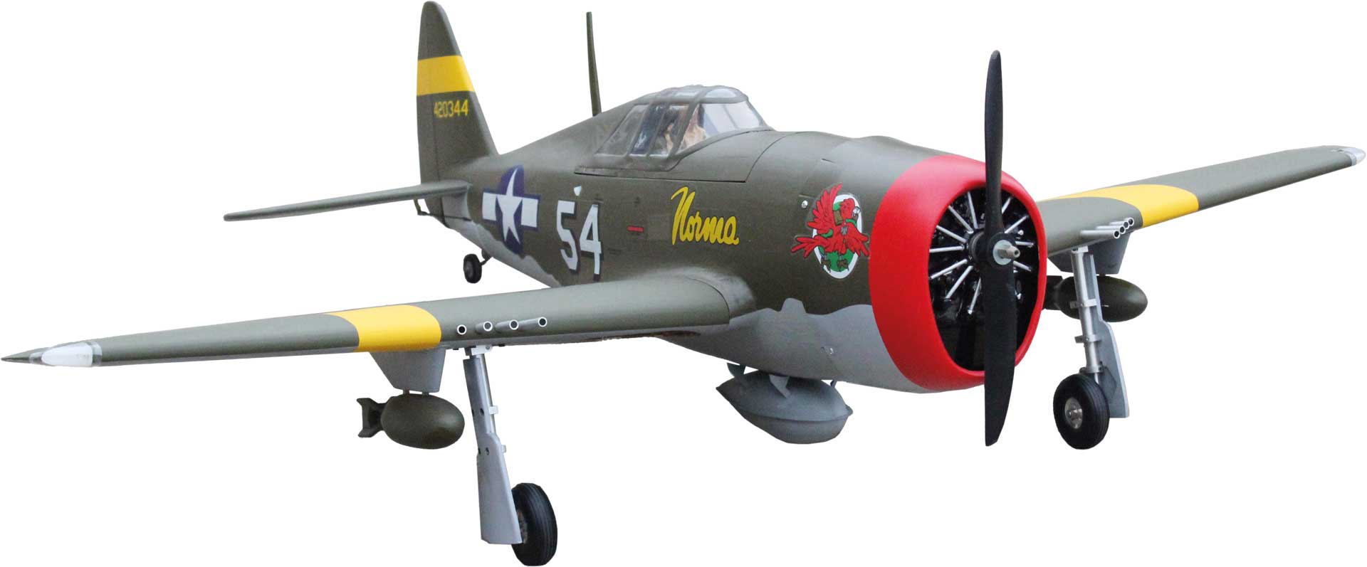 Seagull Models ( SG-Models ) P-47D Little Bunny MK-II 10ccm 55" mit elektrischem Einziehfahrwerk ARF Warbird