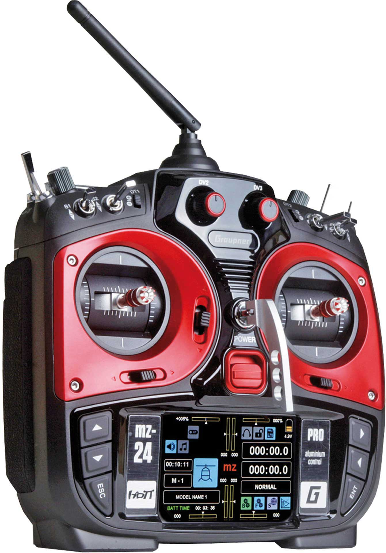 GRAUPNER MZ-24 PRO HOTT SINGLE TRANSMITTER TRANSMITTER, GERMAN VERSION