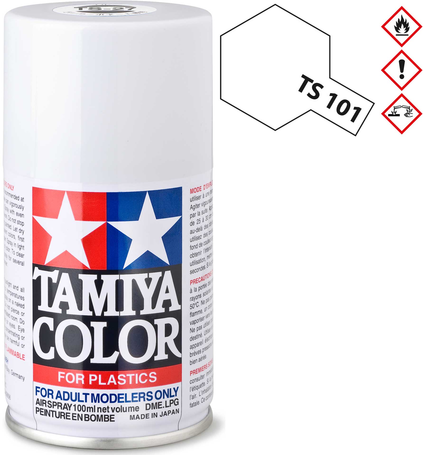 TAMIYA TS-101 Base blanche (peinture de finition) brillant plastique spray 100ml