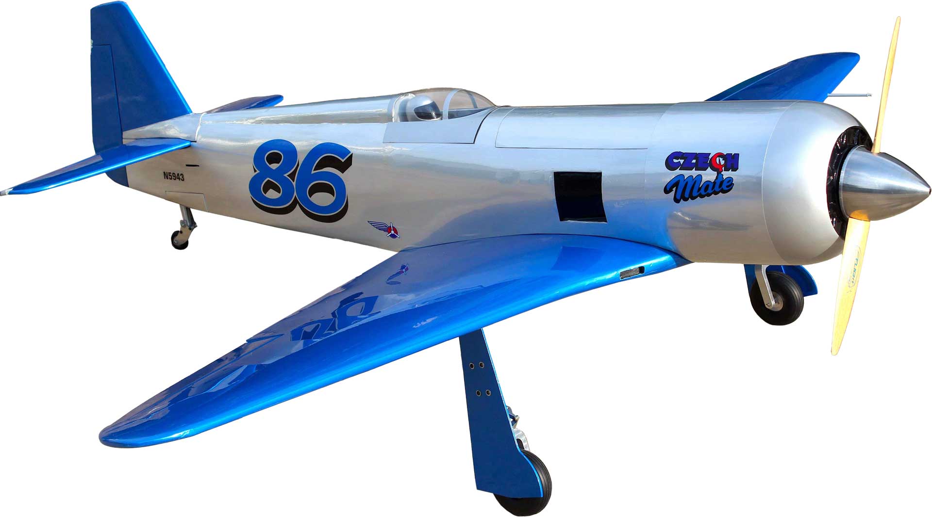 Seagull Models ( SG-Models ) YAK 11 71" 1,8m CHROM 35cc AIRRACE ARF "Czech Mate" with Retractable landing ge