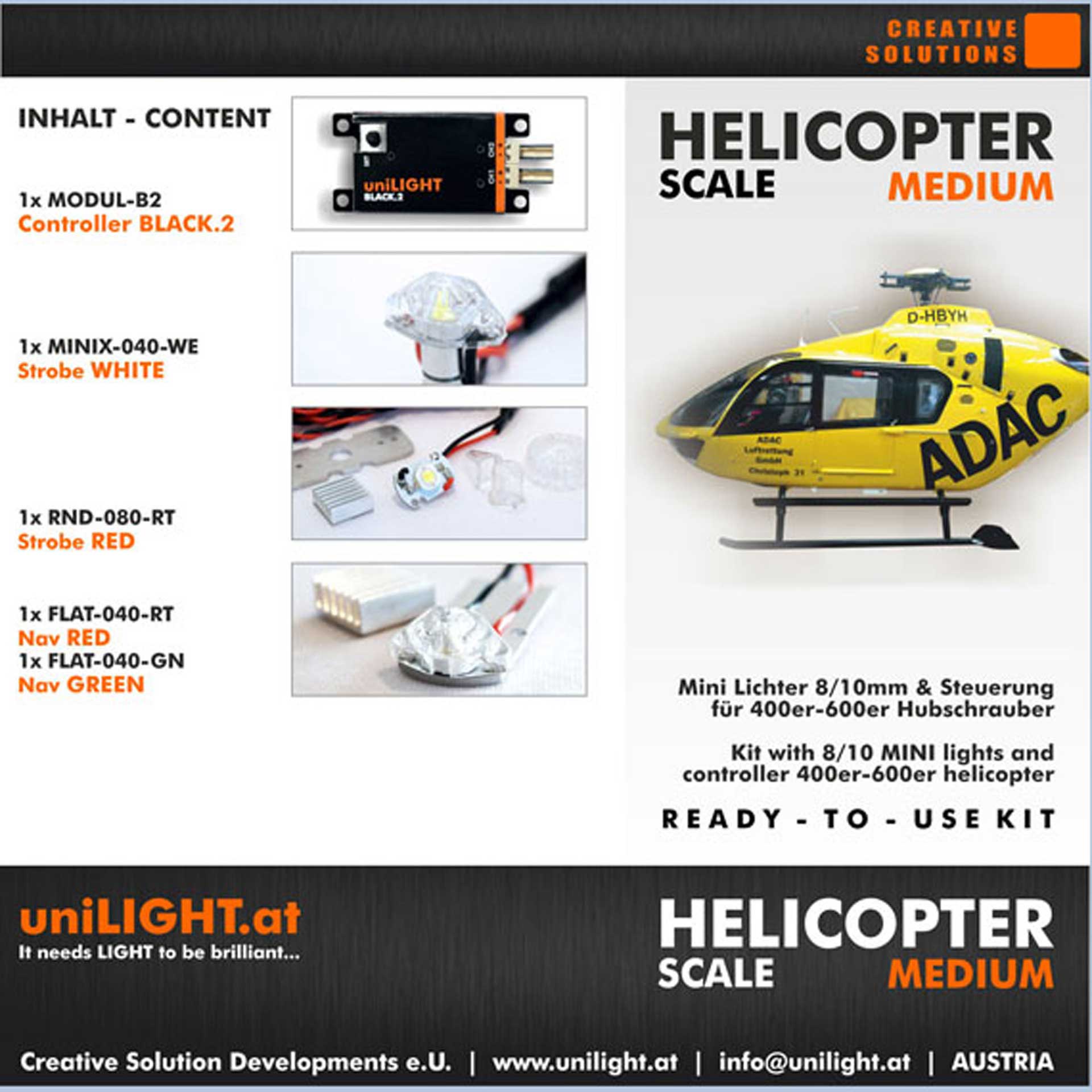 UNILIGHT Scale Helicopter Medium Beleuchtungsset
