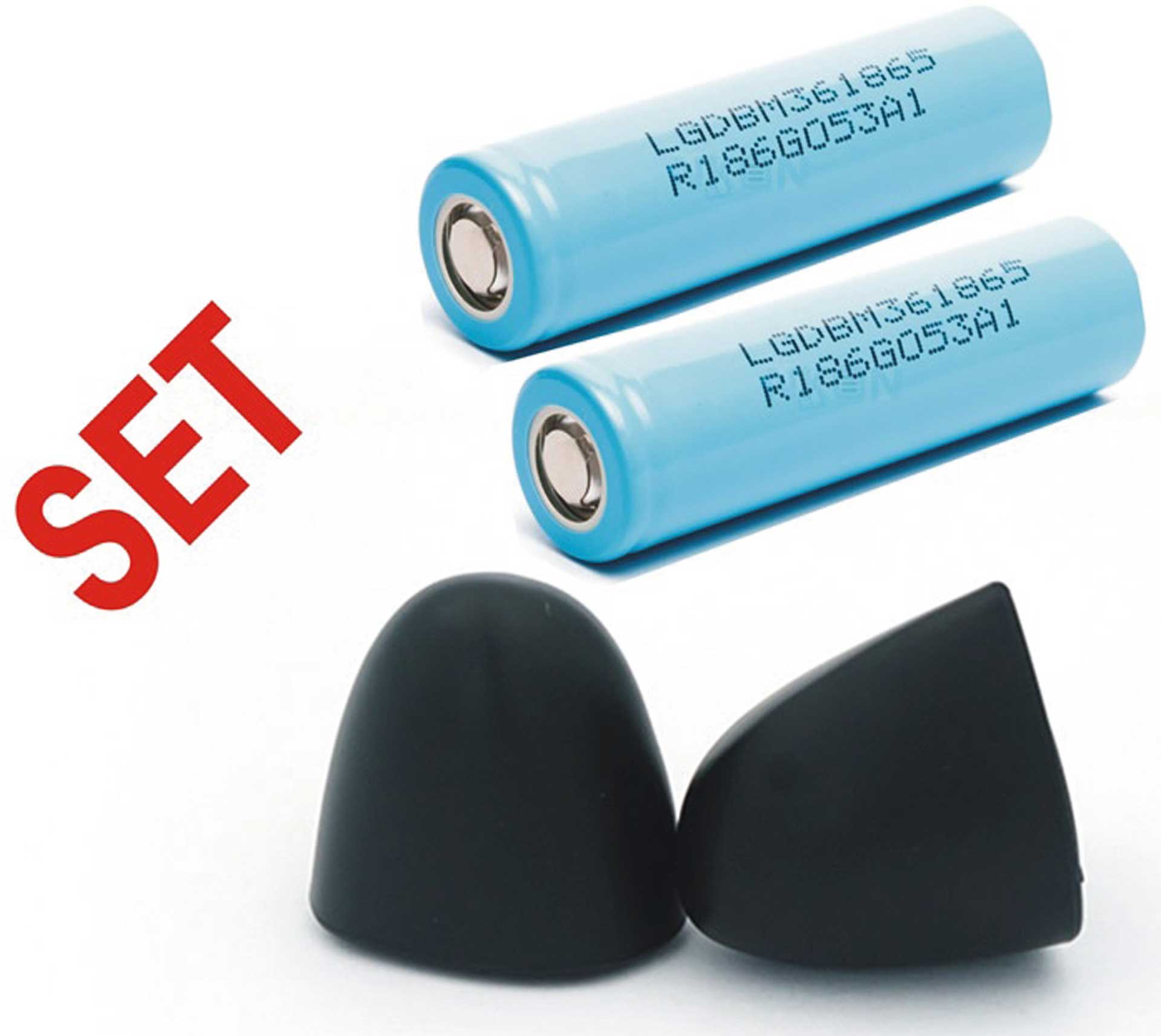 FrSky Taranis X-LITE/-S-/Pro Batteriefach- Deckel für 18650 schwarz + 2x 18650 Li-Ion 3500mAh - 2C Akkuszellen