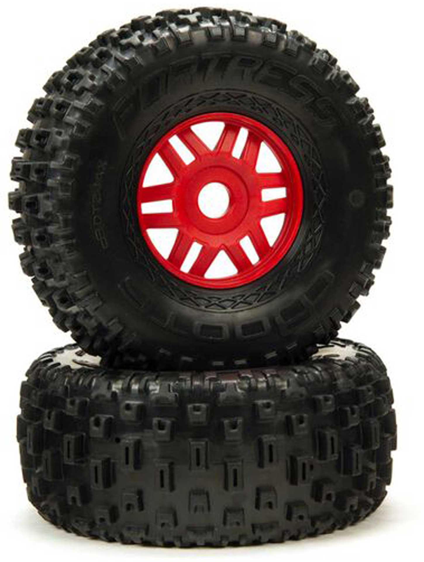 ARRMA DBOOTS 'Fortress' Tire Set Glued (Red) (2pcs)