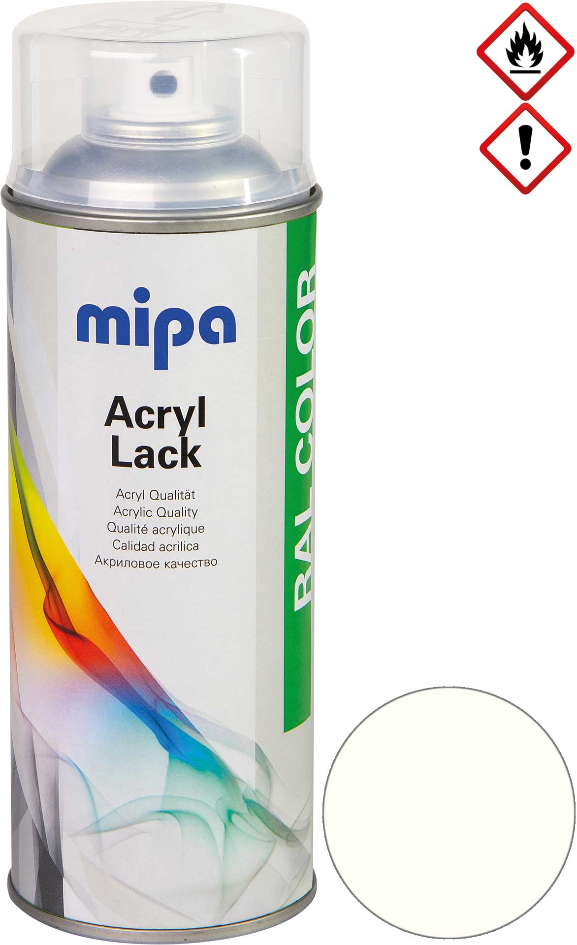 mipa RAL 9016 Blanc trafic Acrylique 1K 1K-Acrylique Laque Spray 400 ml