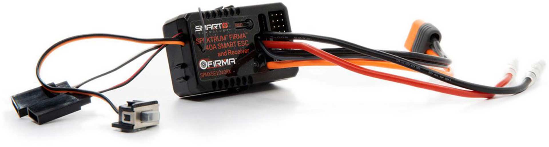 SPEKTRUM Firma 40 Amp Brushed Smart 2-in-1 ESC et récepteur