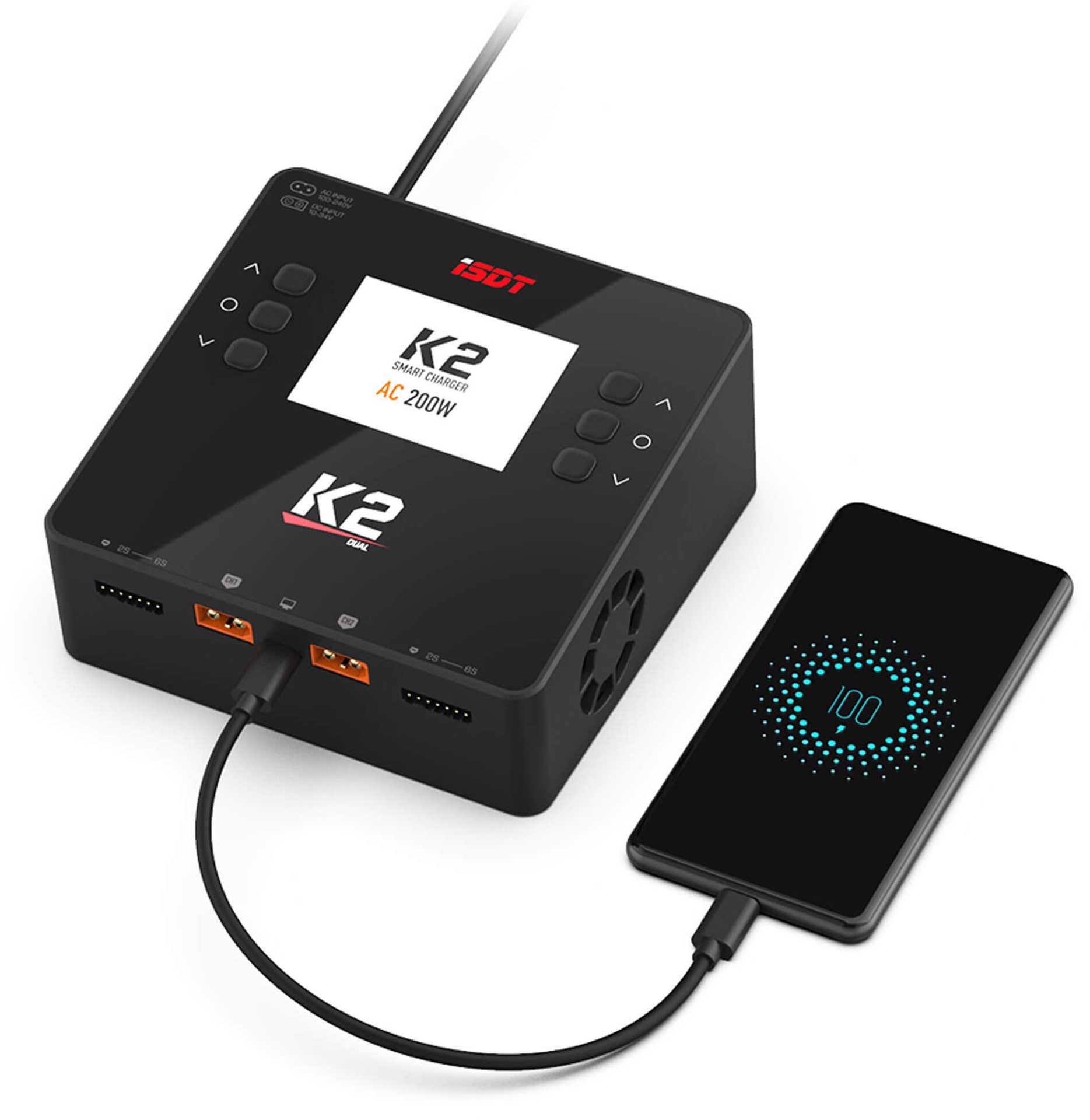 ISDT K2 Dual Charger 200 (500)W x2 AC/DC Charger 1-6S