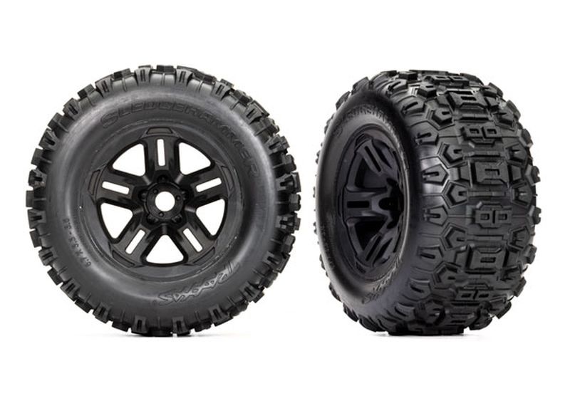 TRAXXAS Tires mounted on rim 3.8 rim black Sledgehammer® Re