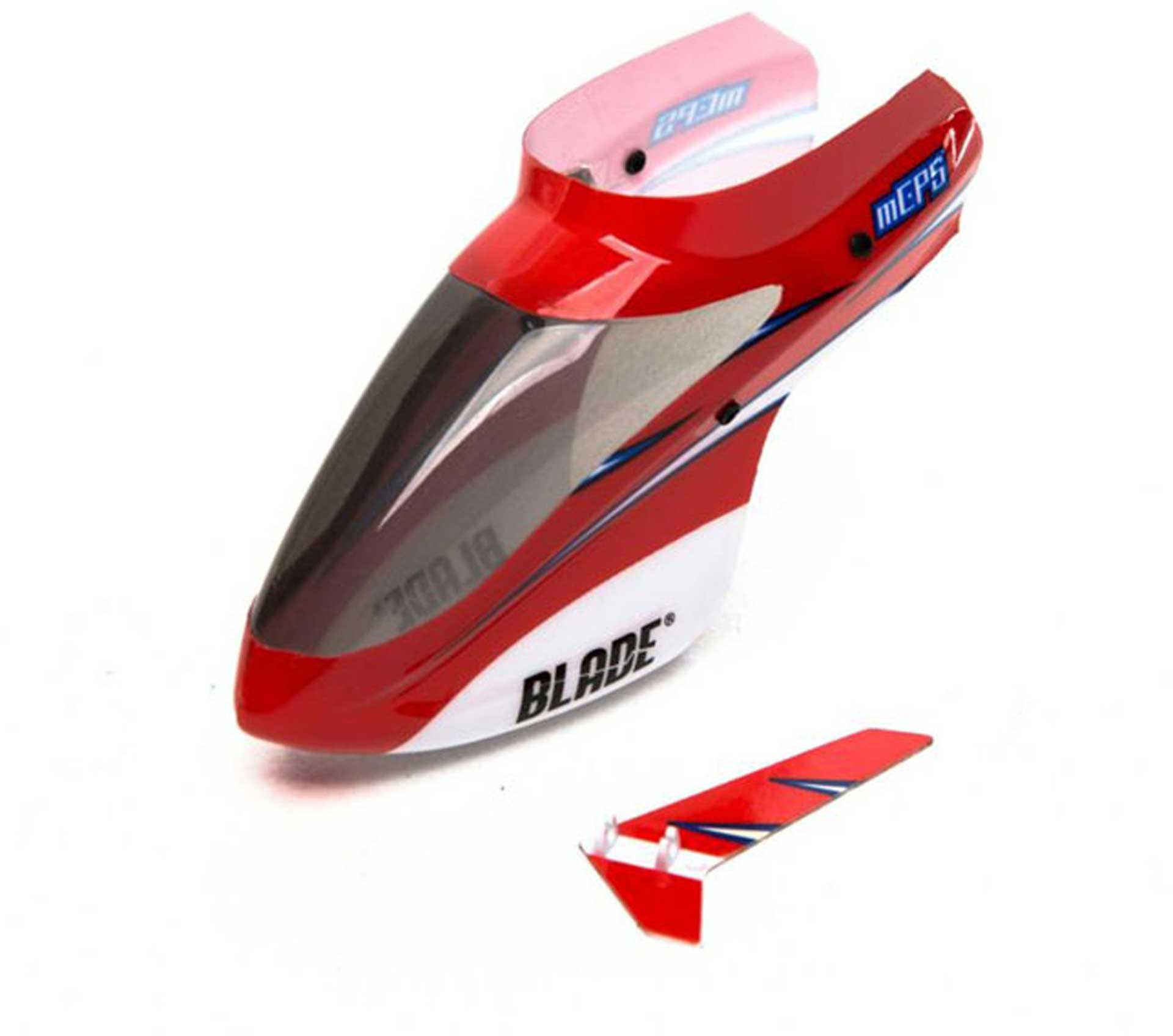 BLADE Complete Red Canopy w/Vertical Fin: mCP S