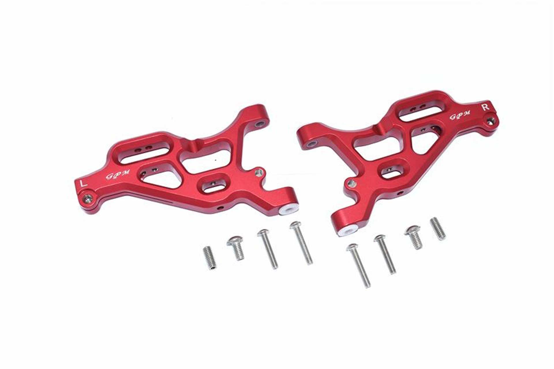 GPM ALUMINUM FRONT LOWER ARMS -10PC SET red GPM ARRMA LIMITLESS INFRACTION TYPHON