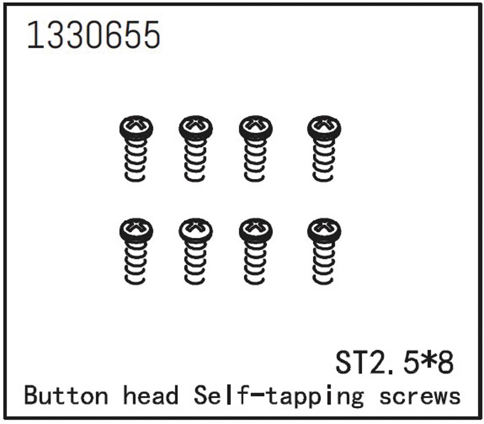 ABSIMA Flat head screw self-tapping ST2.5*8 (8 pcs.)