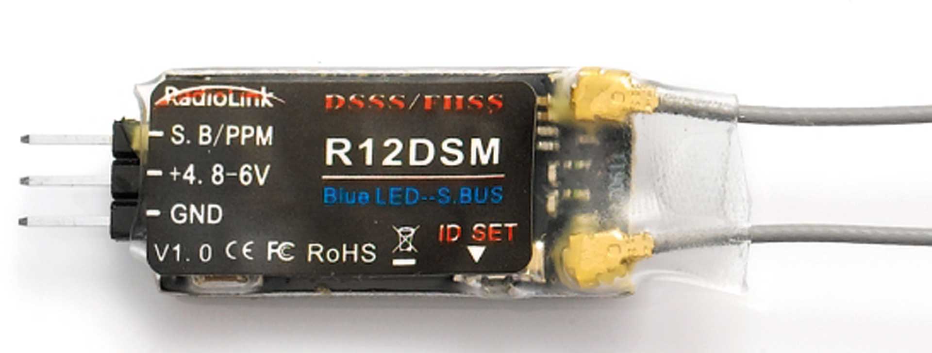 RadioLink Empfänger R12DSM Mini 12-Kanal FHSS/DSSS