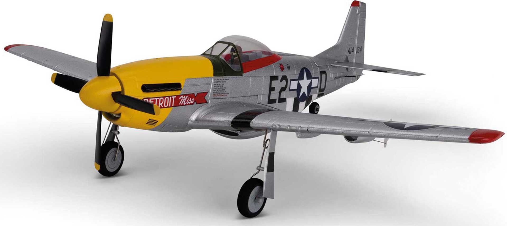 E-FLITE UMX P-51D Mustang "Detroit Miss" BNF Basic avec AS3X et SAFE Select
