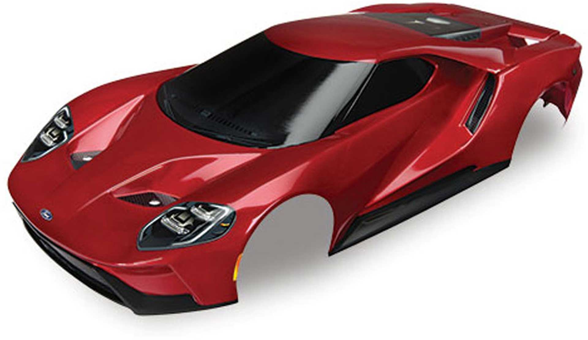 TRAXXAS BODY FORD GT, RED (PAINTED + STICKER)