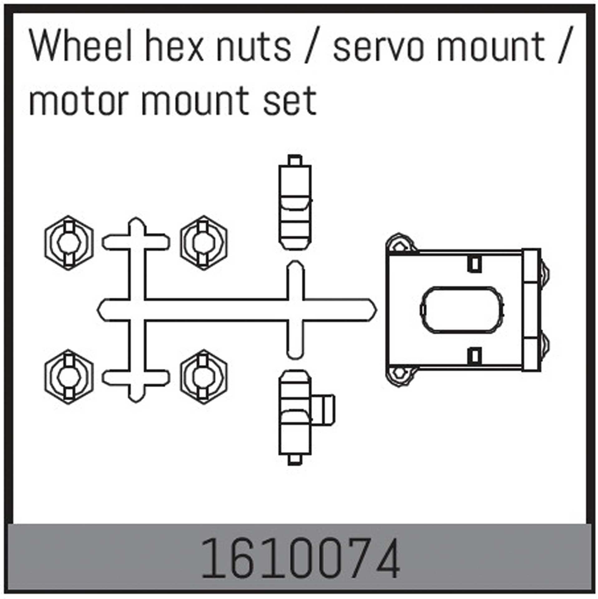 ABSIMA Wheel hex nuts / servo mount / motor mount set