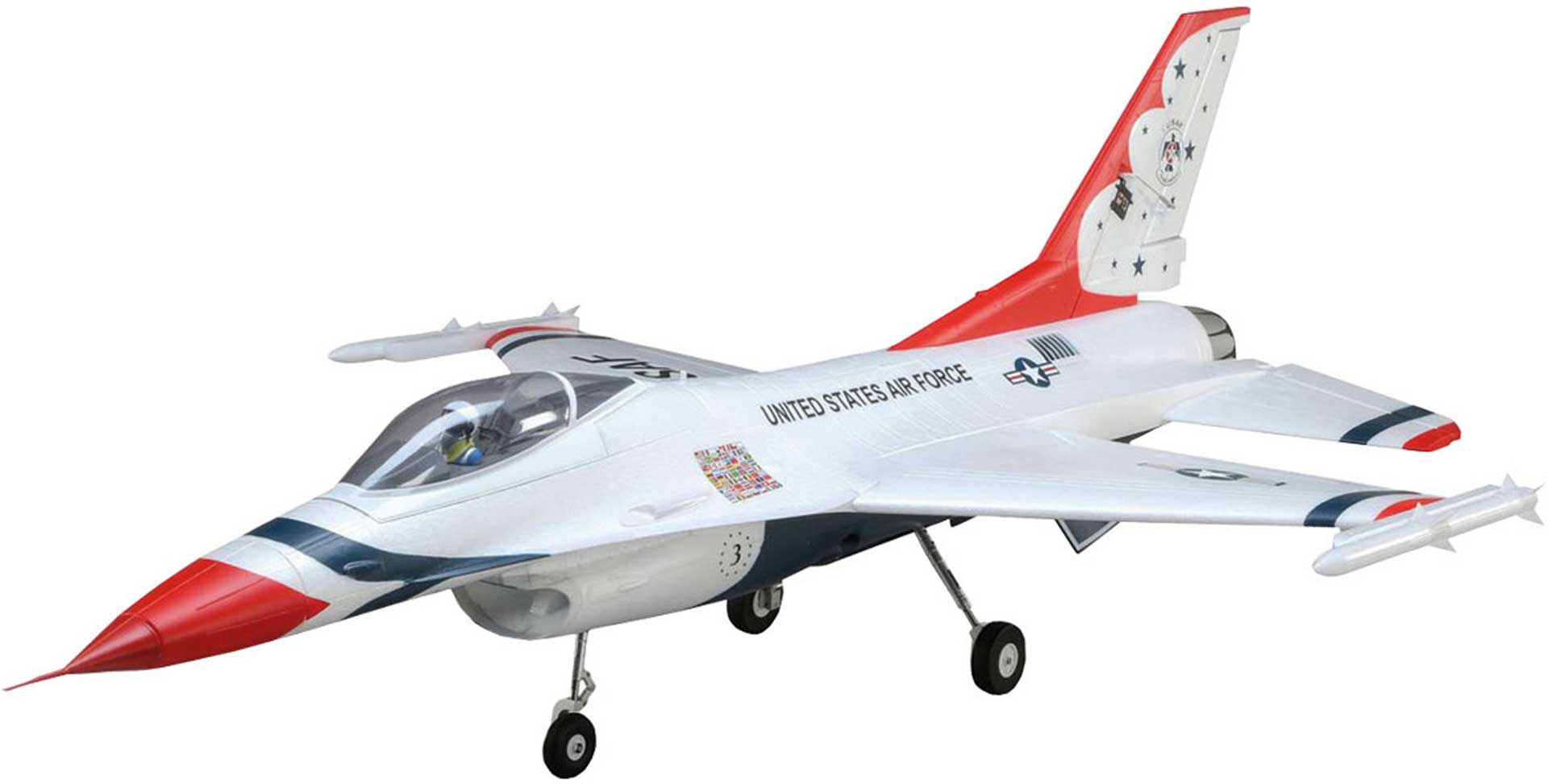 E-FLITE F-16 Thunderbirds 70mm EDF Jet BNF Basic avec AS3X et SAFE Select