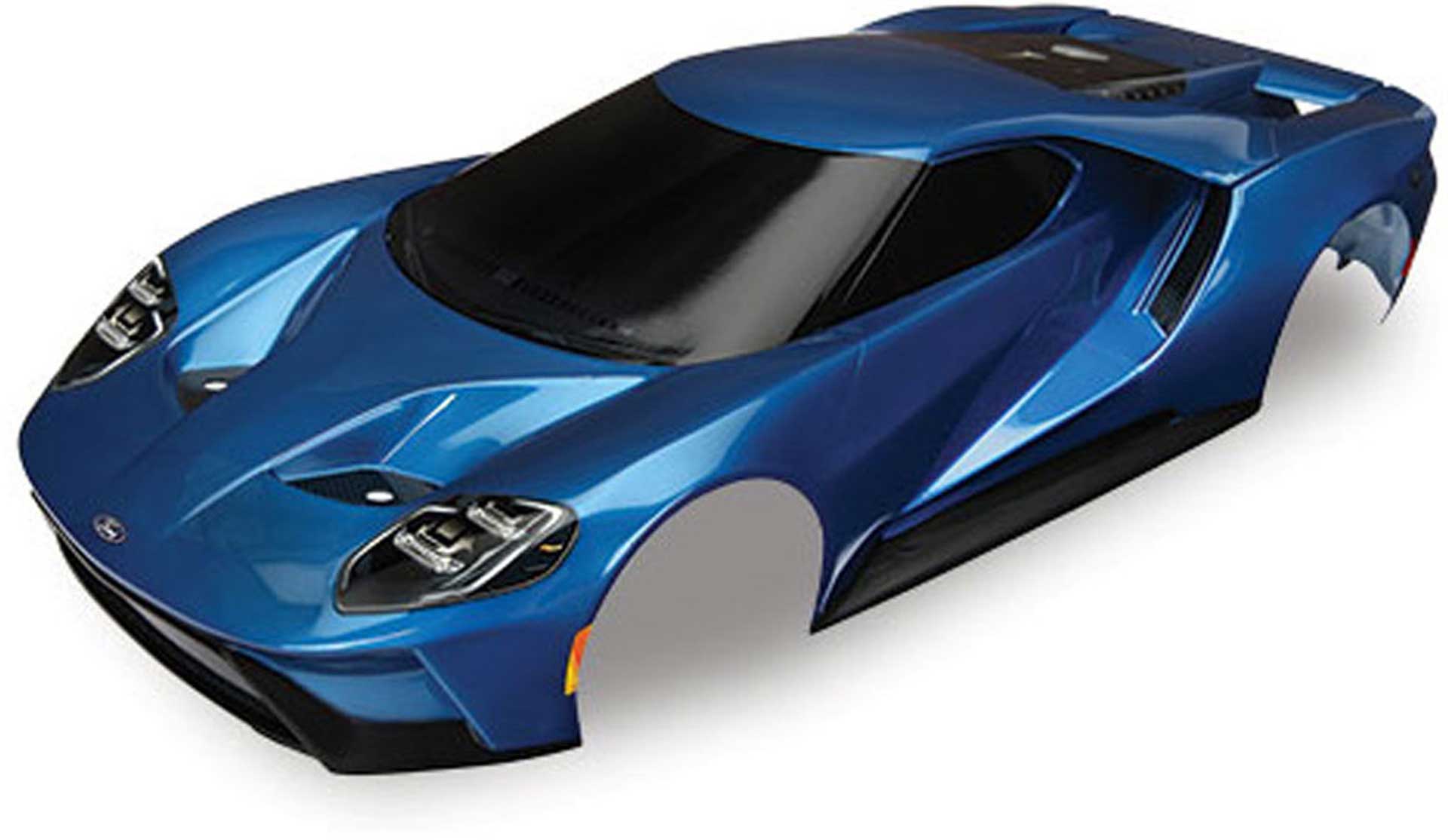 TRAXXAS BODY FORD GT, BLUE (PAINTED + STICKER)
