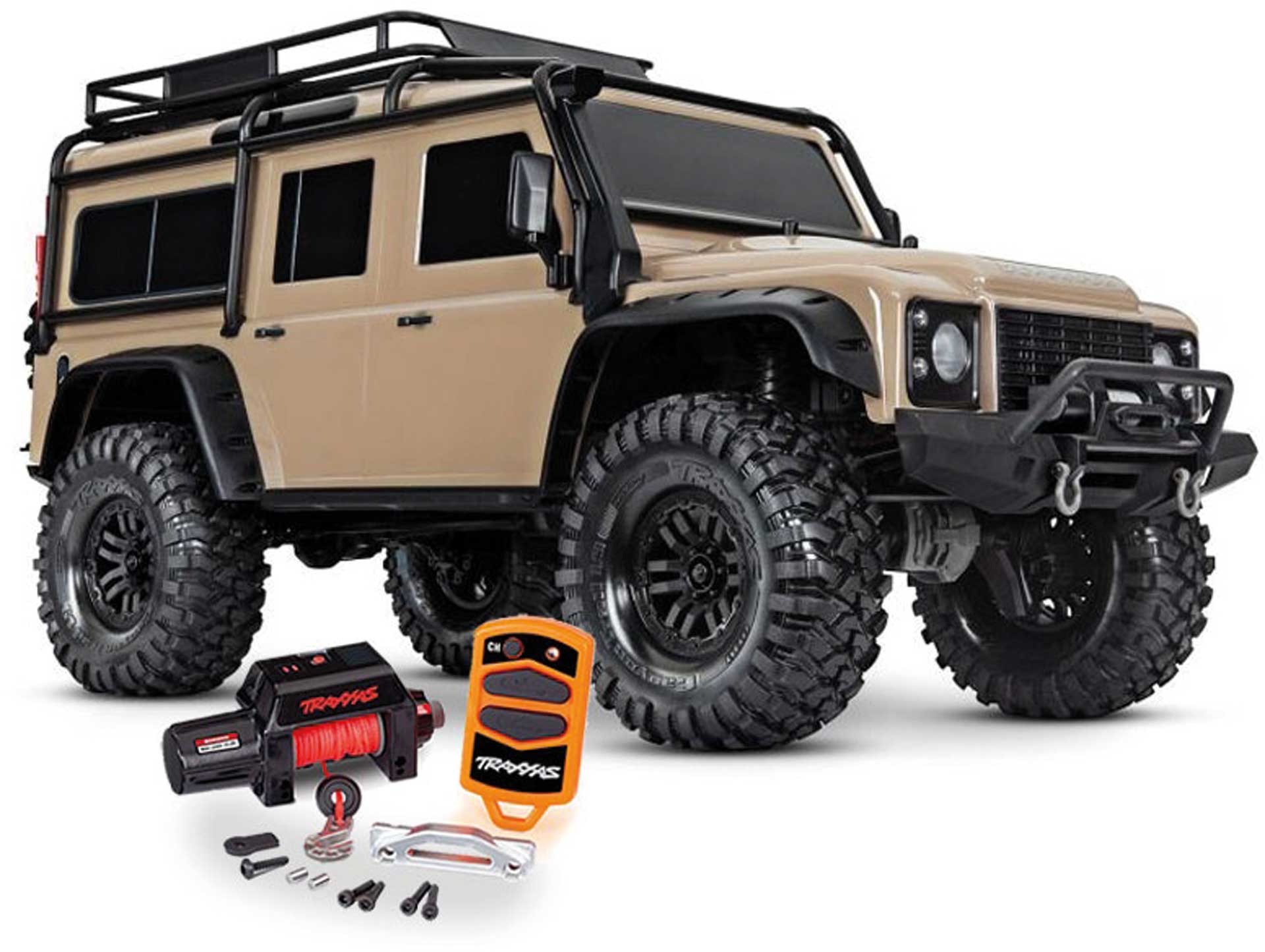 TRAXXAS TRX-4 Land Rover Defender Sand 1/10 4X4 RTR Scale Crawler Brushed mit Seilwinde