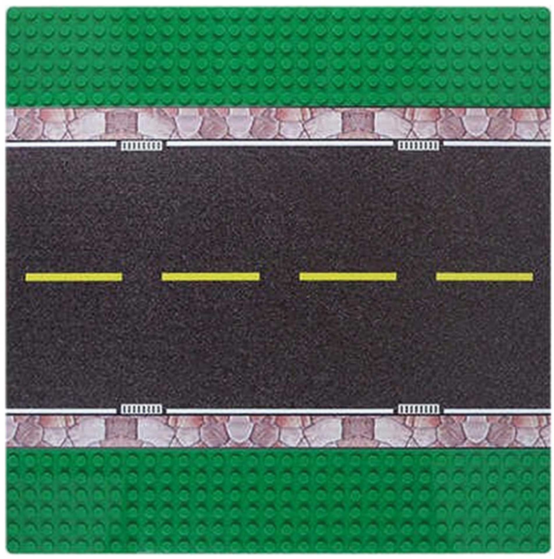 Wange Grundplatte Straße mit Grünstreifen ca 25,5cm x 25,5cm Klemmbausteine
