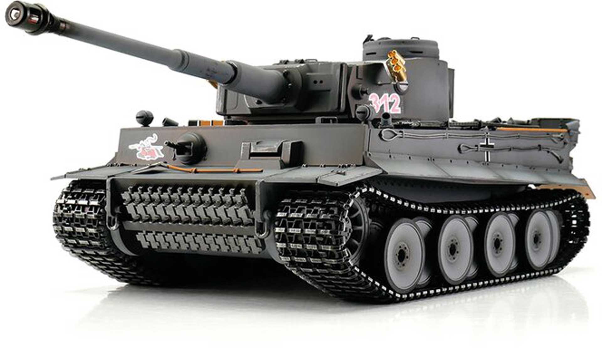 HENG LONG Tiger I Frühe Ausf. grau BB Rauch 1/16 RC RTR 2,4GHz